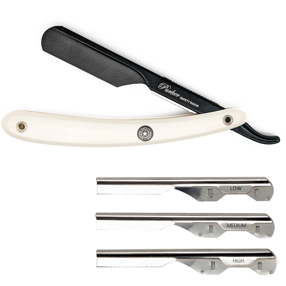 Parker PTAWH Профессиональная опасная бритва + 3 регулируемые насадки ...
