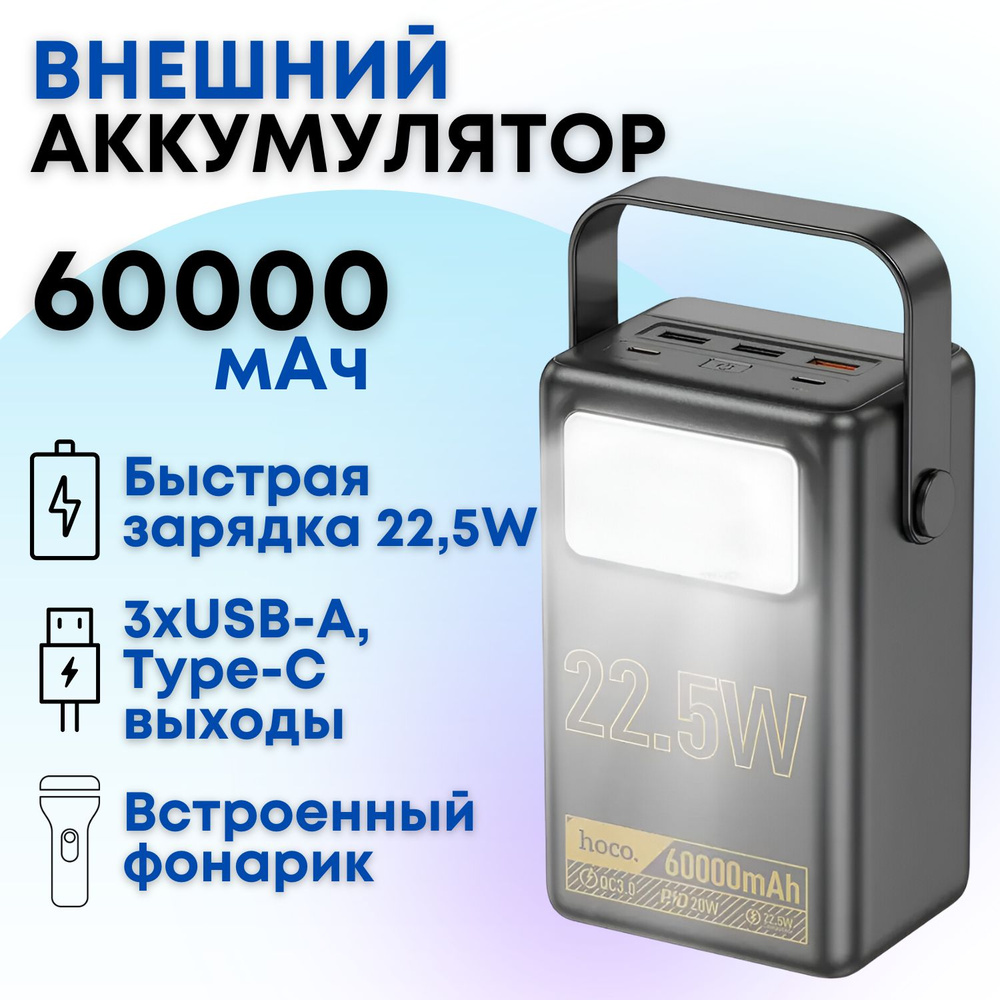 Внешний аккумулятор (Power Bank) hoco J87, 104, 113_USB_USB Type-C - купить  по выгодным ценам в интернет-магазине OZON (1088327402)