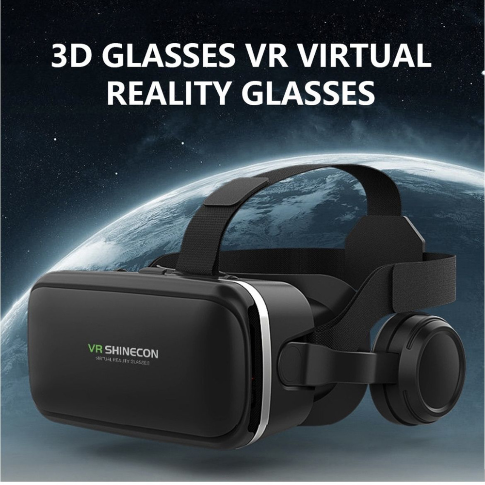 Очки маска виртуальной реальности для телефона наушниками VR Shinecon 6.0  #1