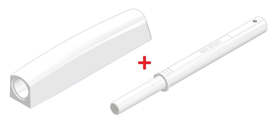 Комплект толкателя и корпуса PushOpen с магнитом врезной длинный (белый)  #1