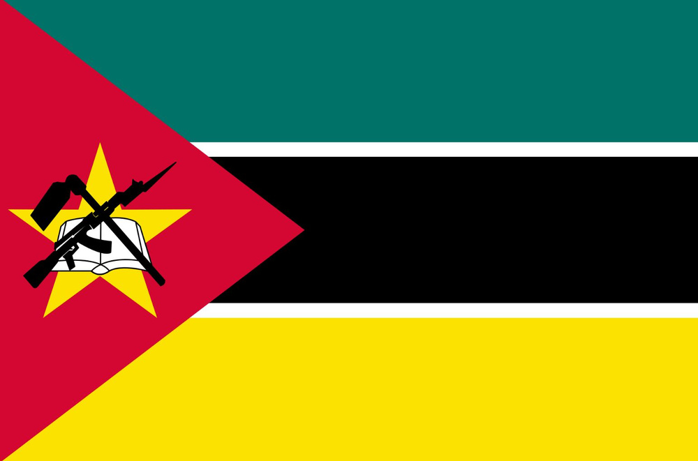 Двусторонний флаг Мозамбика 40х60 см на лодку, катер или яхту с люверсами  #1