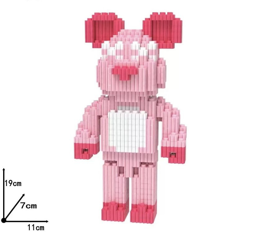 DUZ Magic Block Фигурка/3D конструктор из миниблоков/"Мишка" "BearBrick ...