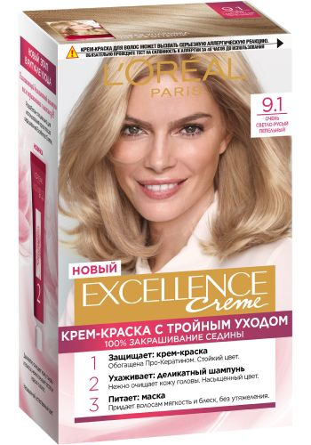 L'Oreal Paris Крем-краска для волос Excellence Creme, 9.1 Очень светло ...