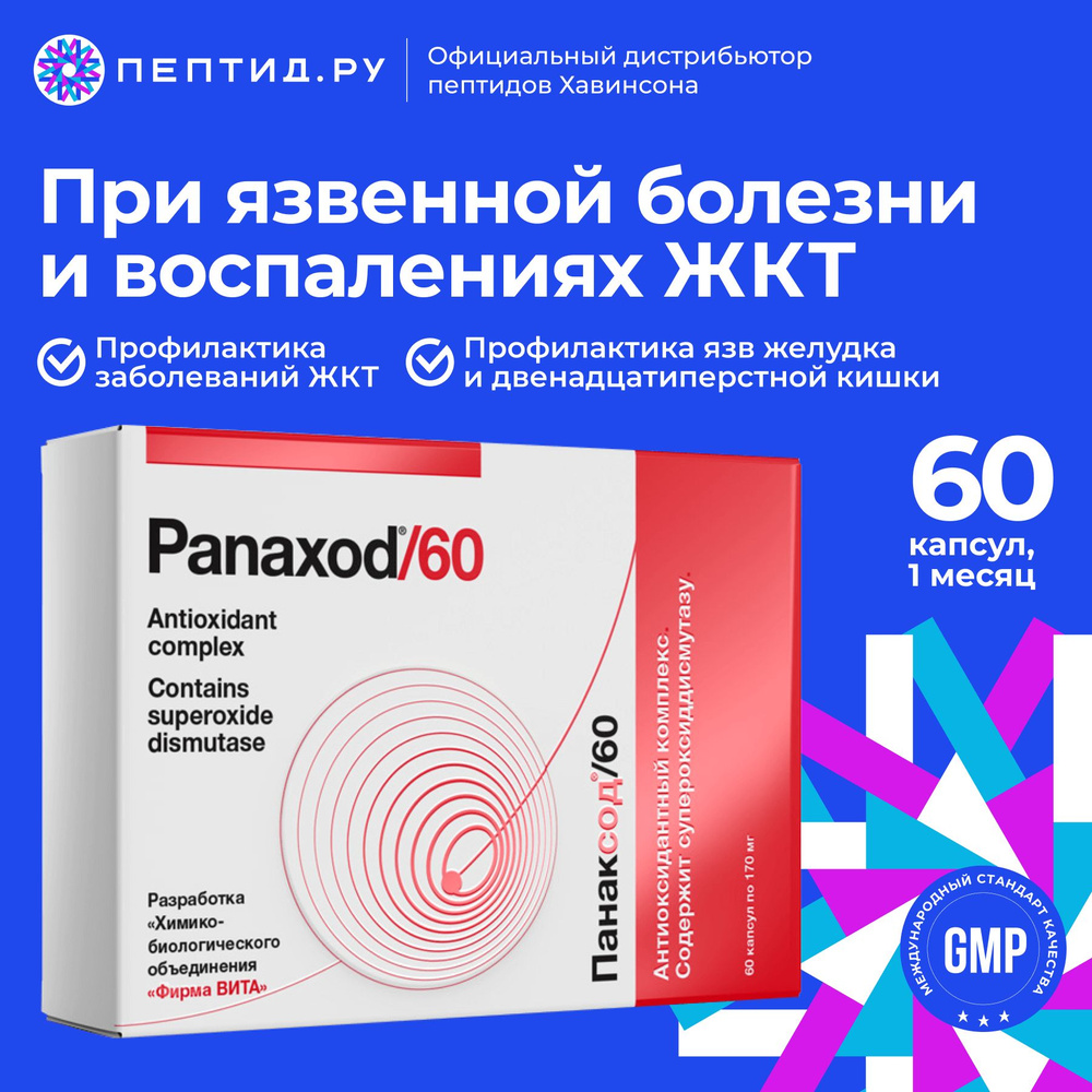 Панаксод антиоксидантный препарат для здоровья ЖКТ 60 капсул по 0,170 г -  купить с доставкой по выгодным ценам в интернет-магазине OZON (1147588681)