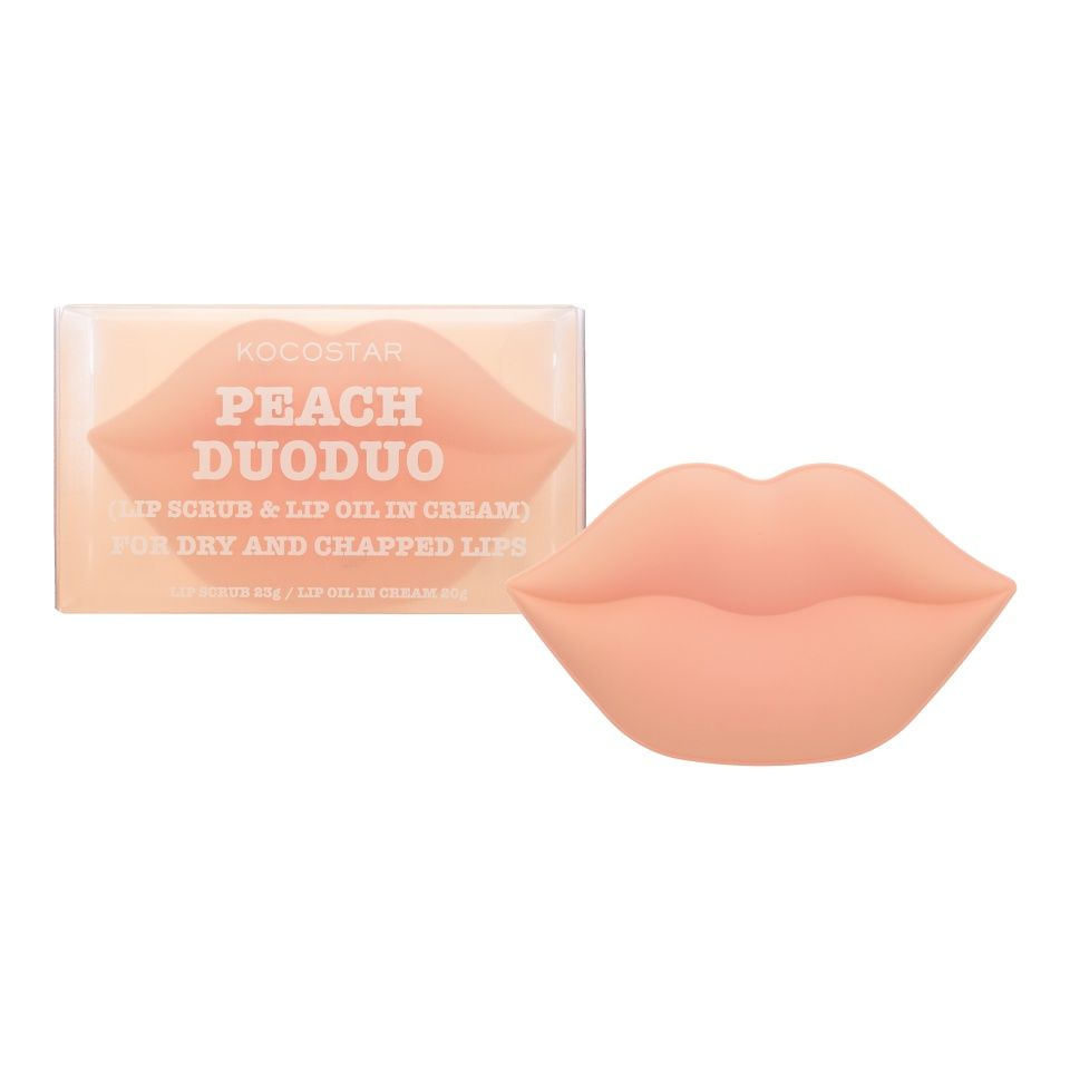 KOCOSTAR PEACH LIP DUODUO 2in1 Набор: Увлажняющее масло-крем для губ с экстрактом персика, Очищающий #1