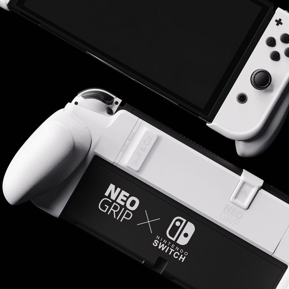 Защитный чехол Skull & Co. NeoGrip для Nintendo Switch/Switch OLED c 3  сменными ручками, белый