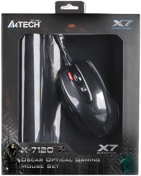 Игровая мышь проводная A4Tech X-7120 X-710BK+X7-200MP, черный - купить ...
