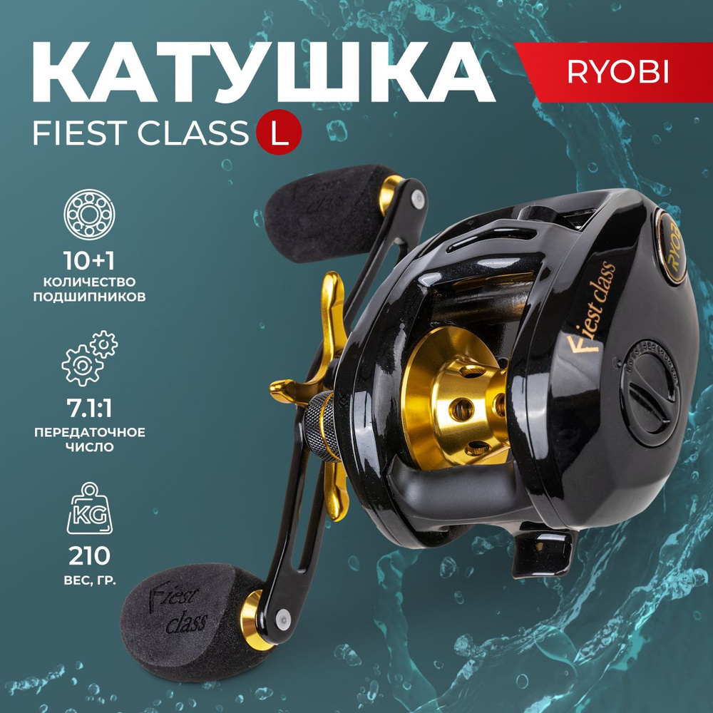 Катушка Ryobi FIEST CLASS., Мультипликаторная, 1000, Боковой фрикцион  купить по низкой цене с доставкой в интернет-магазине OZON (1096049944)