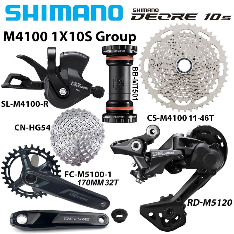 Shimano Deore M4100 1x10 SL R RD 11 46T CN HG54 122L 170MM 32T 6 OZON 1637901769