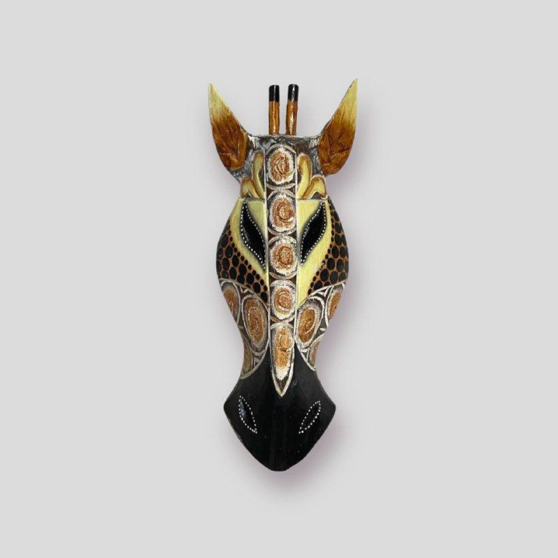 Маска деревянная Жирафа/панно декоративное Голова жирафа/украшение настенное. Индонезия Ручная работа. #1