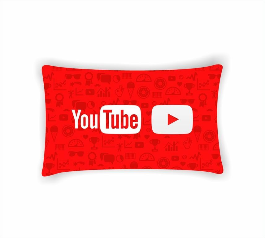 Подушка GOODbrelok YouTube/ Ютуб №18 29x40 - купить по низкой цене в ...