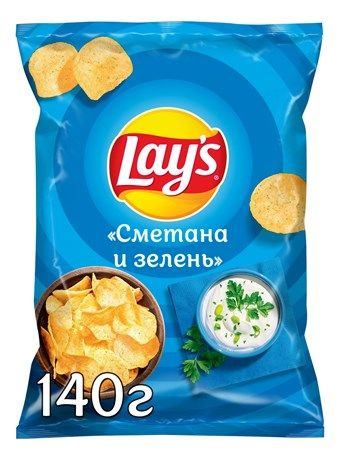 Чипсы Lay's Сметана и зелень, 140г #1