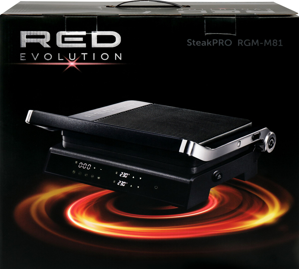 Электрический гриль со съемными панелями RED Evolution SteakPRO RGM-M81 /  Электрогриль, грильница - купить с доставкой по выгодным ценам в  интернет-магазине OZON (1232857419)