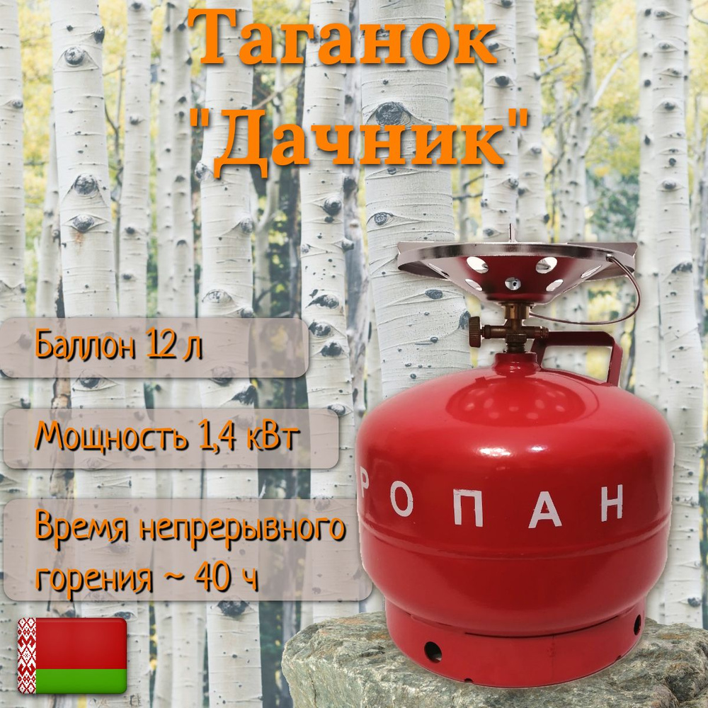 Походная газовая плита,Таганок Дачник 12л НЗГА (баллон пустой)  #1