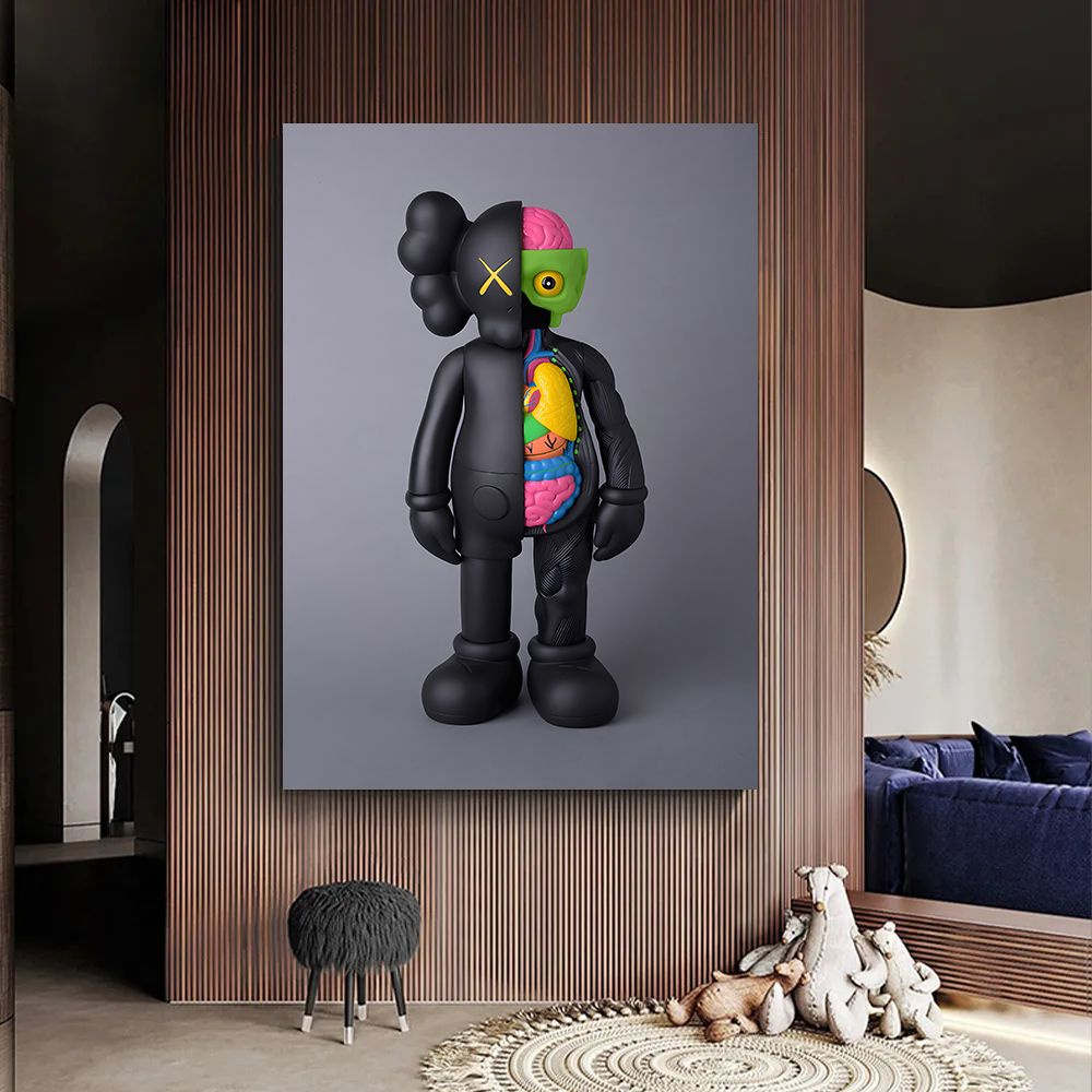 Kaws картина, интерьерная картина на холсте, 30х40 #1