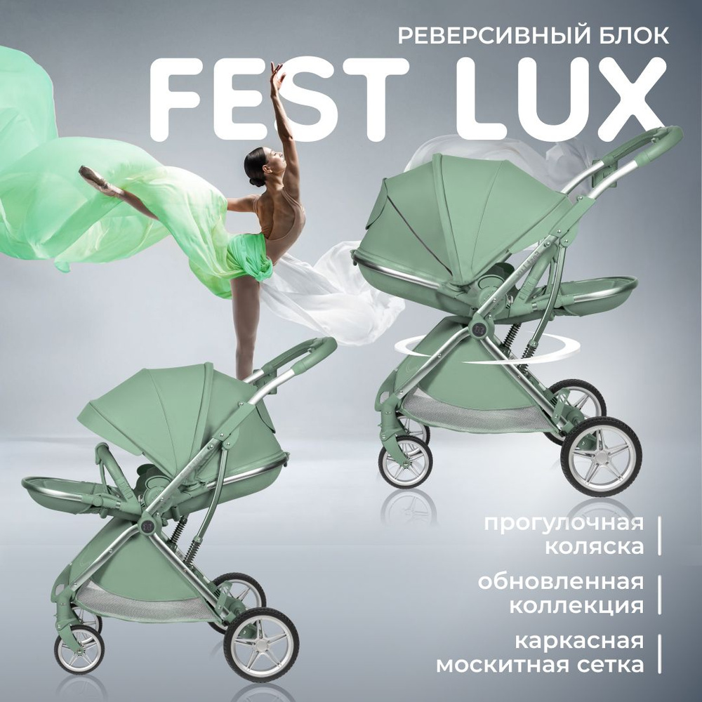 Прогулочная коляска с реверсивным блоком Farfello Fest Lux #1