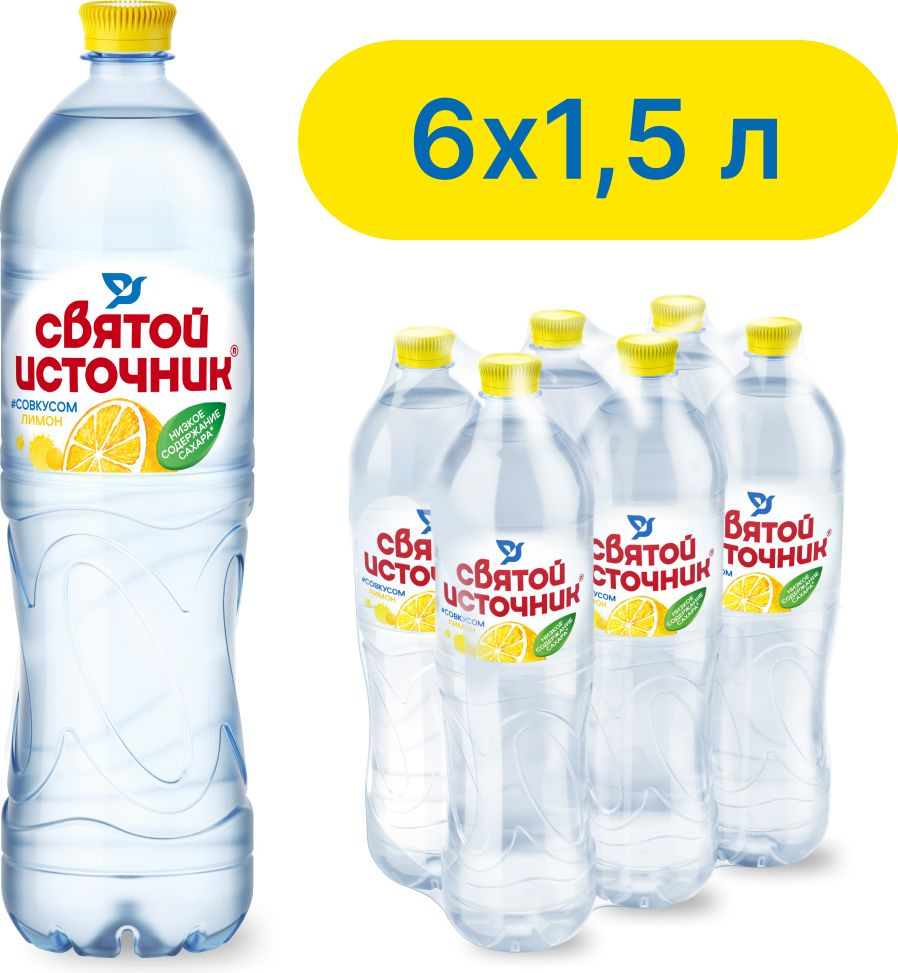 Вода негазированная Святой Источник со вкусом лимона, 6 шт х 1,5 л  #1