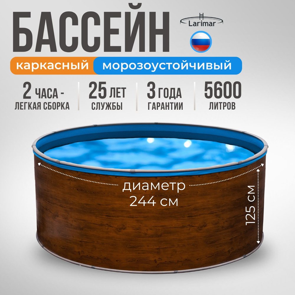 Бассейн каркасный морозоустойчивый 244 х 125 см LARIMAR #1