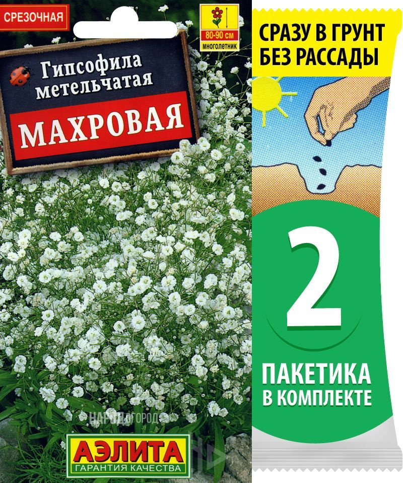 Семена Гипсофила многолетняя метельчатая Махровая, 2 пакетика по 0,05г/65шт  #1