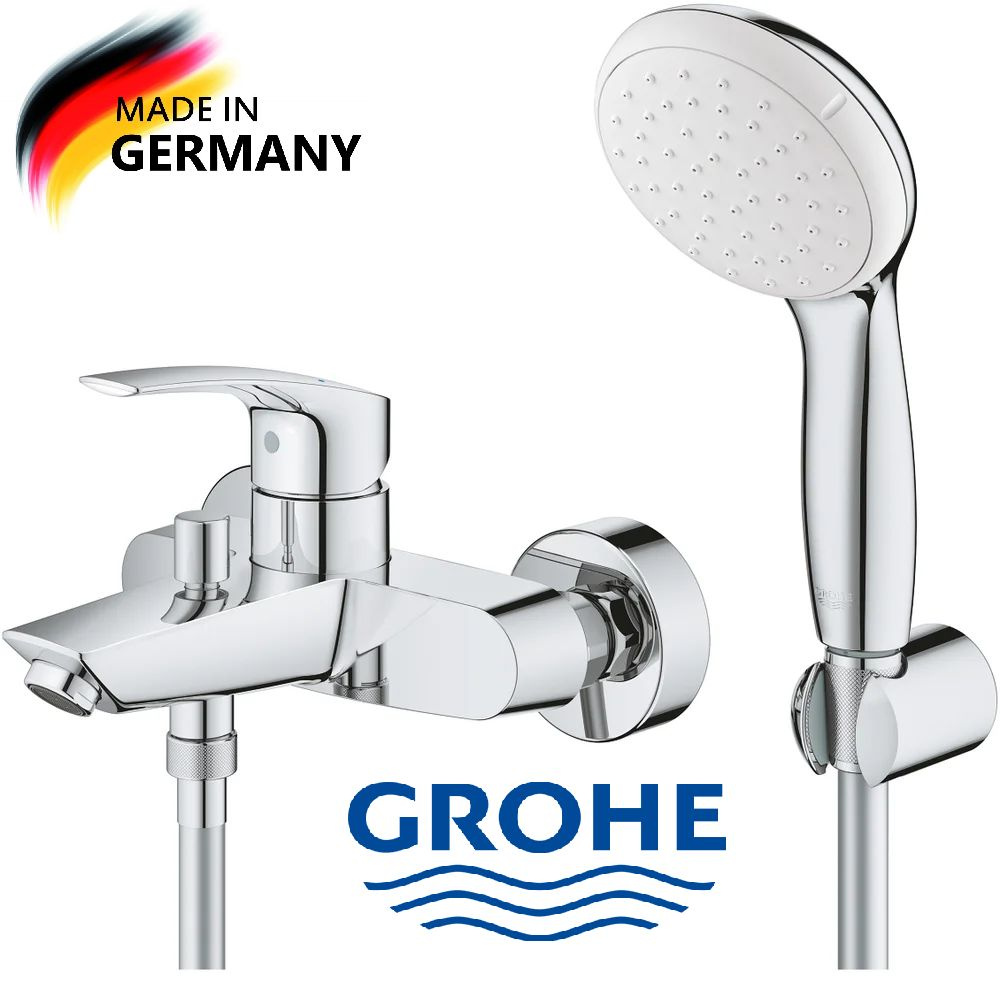 Смеситель для ванны Grohe Eurosmart с душевым набором #1