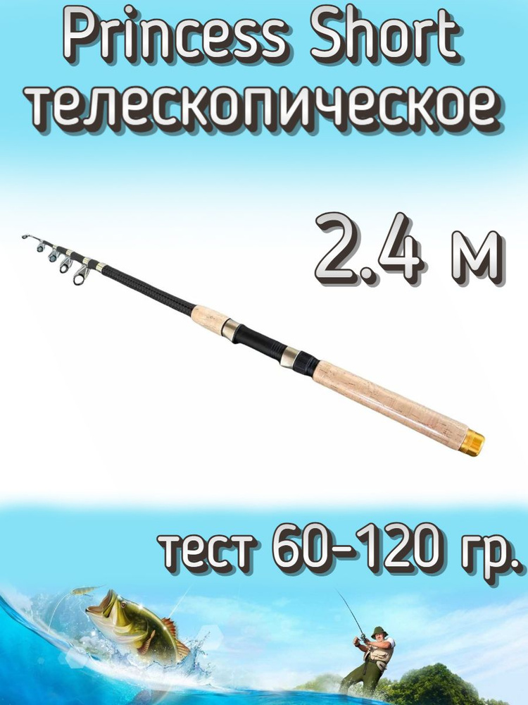 Удилище телескопическое Princess короткое, тест 60-120 грамм, 240 см  #1