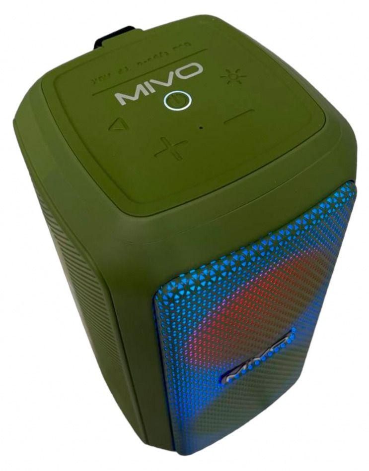 Портативная беспроводная колонка Mivo M67 Green /IPX5/30W с подсветкой  #1