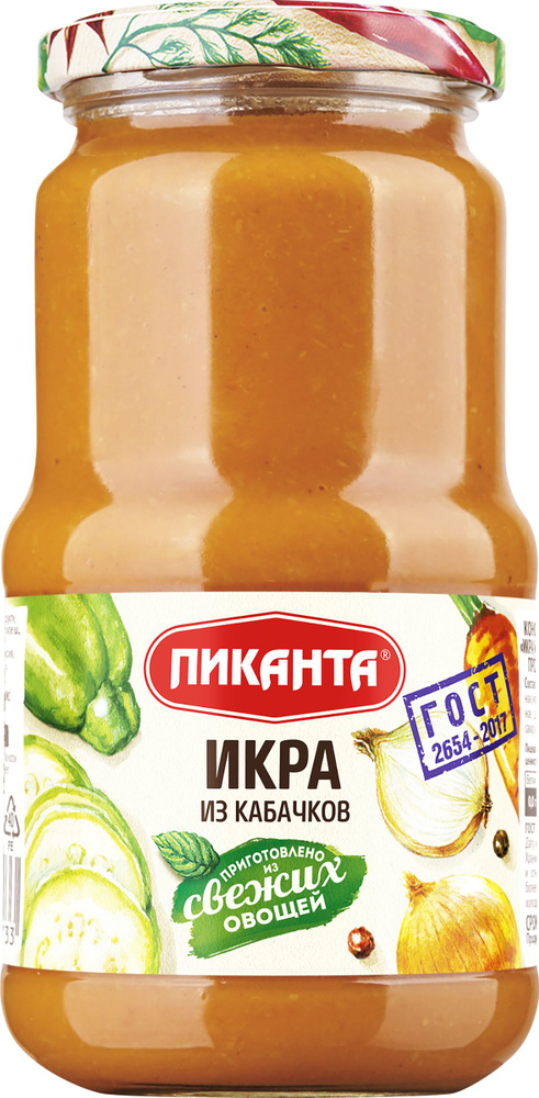 Икра ПИКАНТА Кабачковая, 450г - купить с доставкой по выгодным ценам в ...