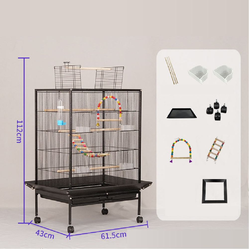Большая клетка для птиц, 61*43*112 см, подходит для попугаев и других мелких и средних птиц, С защитным #1