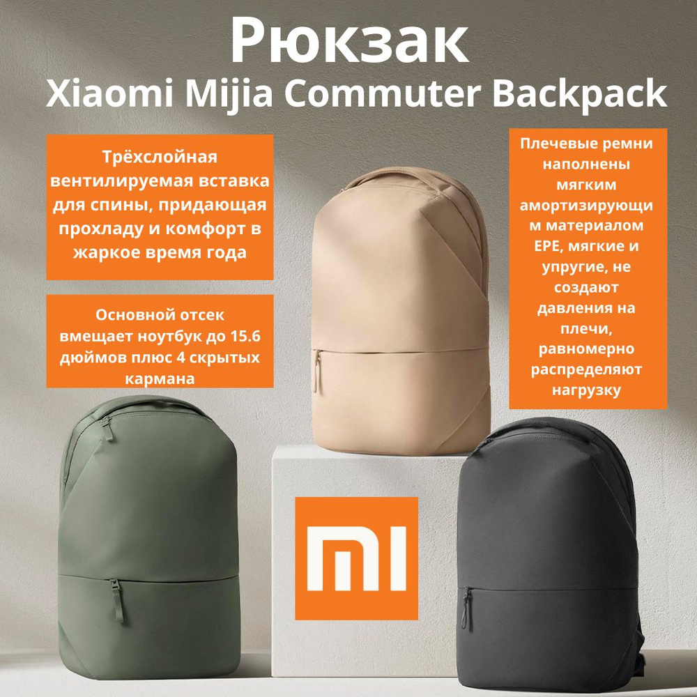 Рюкзак Xiaomi Mijia Commuter Backpack черный (MJTQB01RM) купить на OZON ...