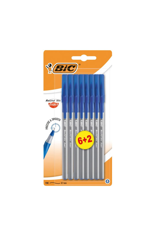 Ручка шариковая BIC Round Stic Exact синяя, 8 шт #1