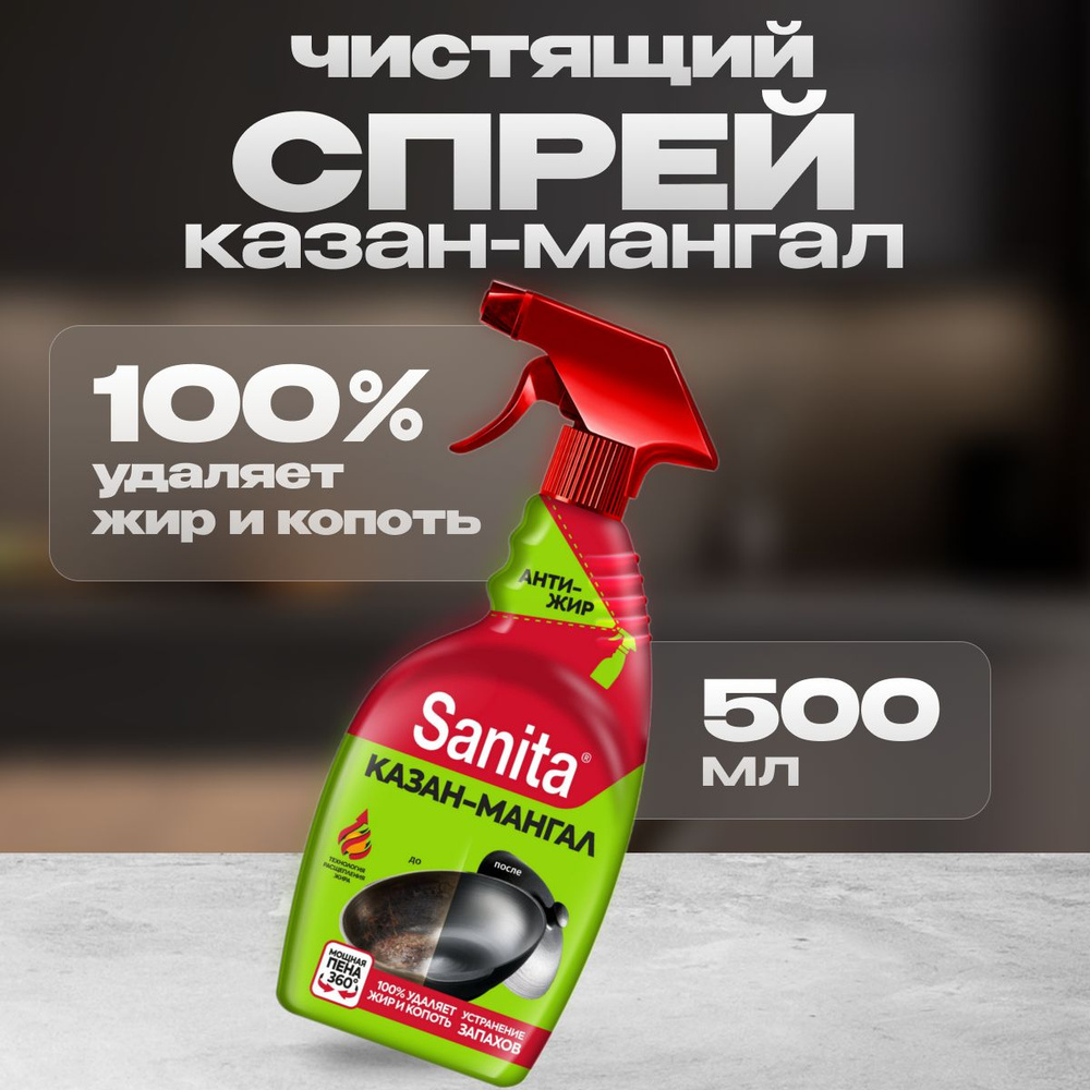 Антижир для кухни Sanita 500 мл #1