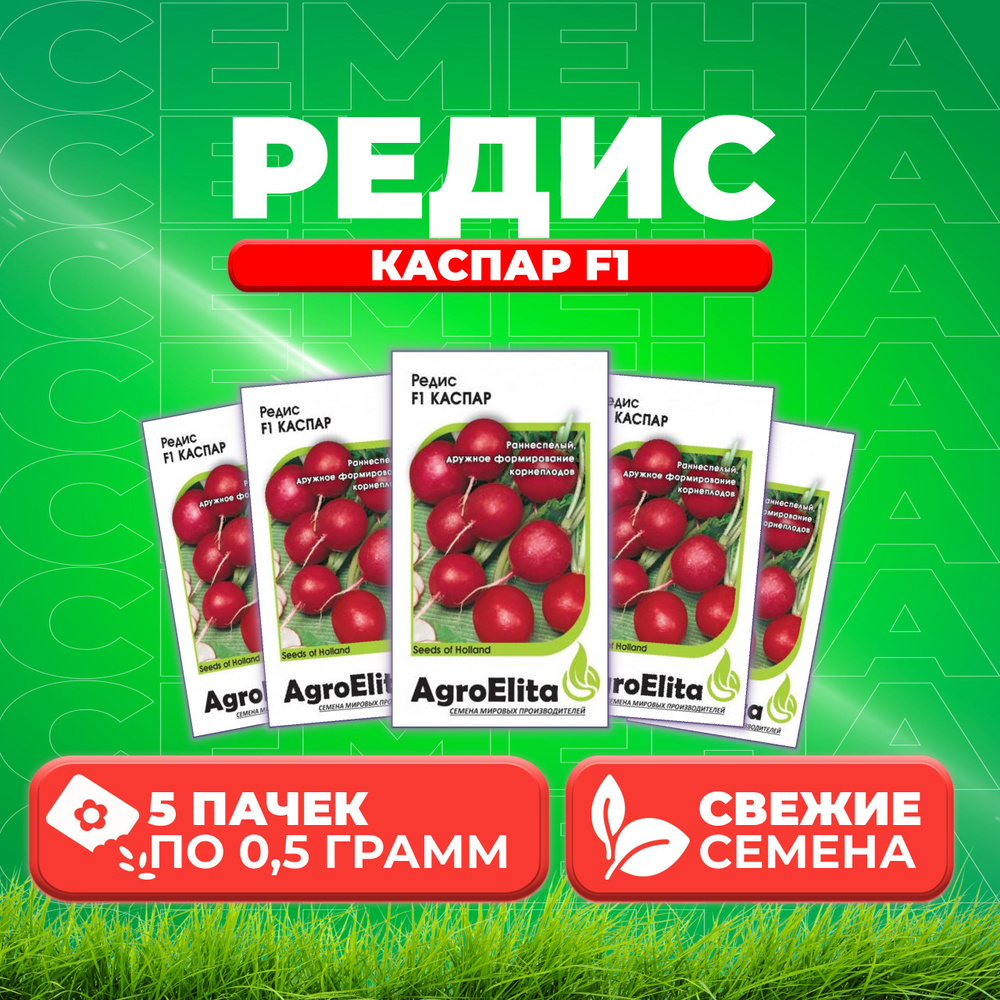 Редис Каспар F1, 0,5г, AgroElita (5 уп) #1