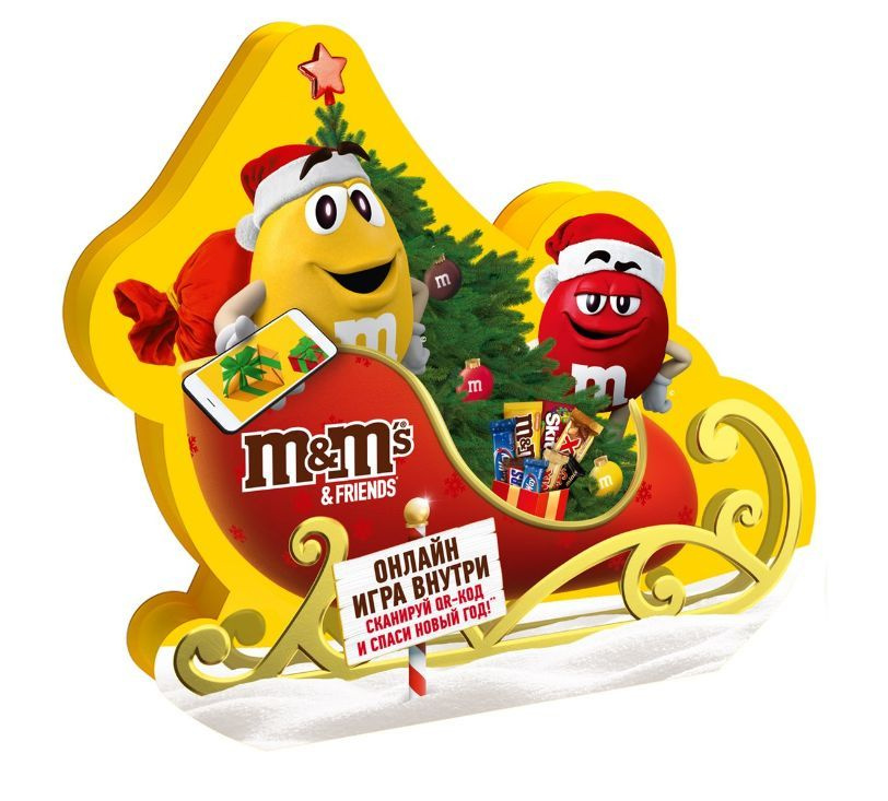 Сладкий новогодний подарок M&M's Сани, 280г #1