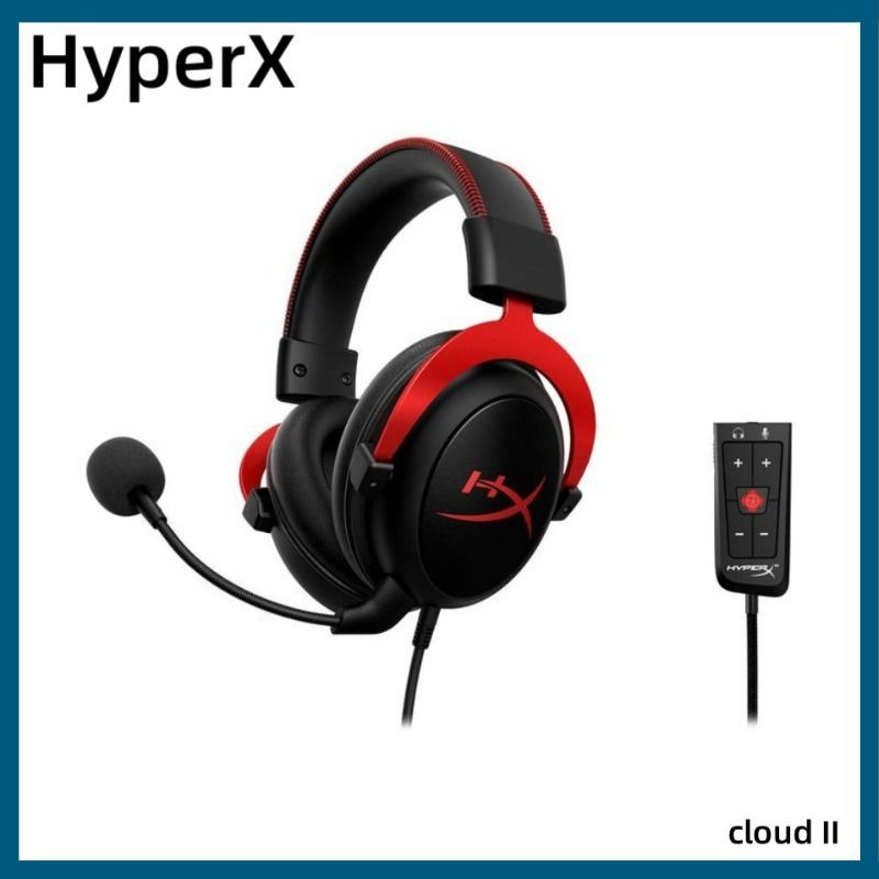 HyperX Наушники проводные с микрофоном, 3.5 мм, черный, красный  #1