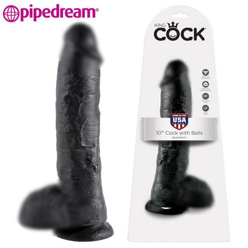 PipeDream King Cock 10 Фаллоимитатор с мошонкой на присоске чёрный (25 см х 5.1 см)  #1