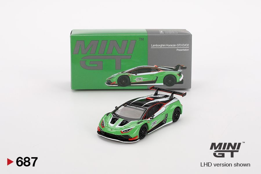 Коллекционная машинка MINI GT 1:64 Lamborghini Hurac n GT3 EVO2 Presentation LHD #1