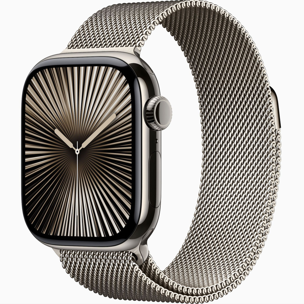 Умные часы Apple Watch Series 10 46mm GPS + Cellular Natural Titanium Case, Natural Milanese Loop M/L #1