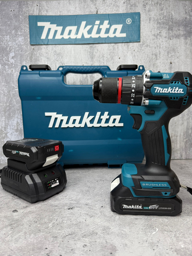 Makita DDF650013DF шуруповёрт ударный бесщёточный в противоударном кейсе, 2 АКБ, 24V, 4.0 Ач  #1