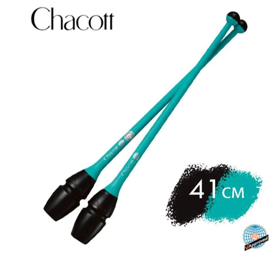 Булавы Chacott Rubber Clubs 41см 134 Black x PeppermintGreen #1