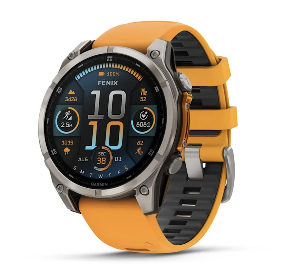 Умные часы Garmin Fenix 8 Amoled Sapphire 47 mm titanium spark orange (010-02904-11) #1