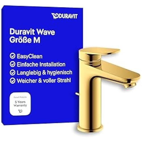 Смеситель для раковины Duravit Wave, размер M, высота излива 111 мм, смеситель для ванной комнаты с донным #1