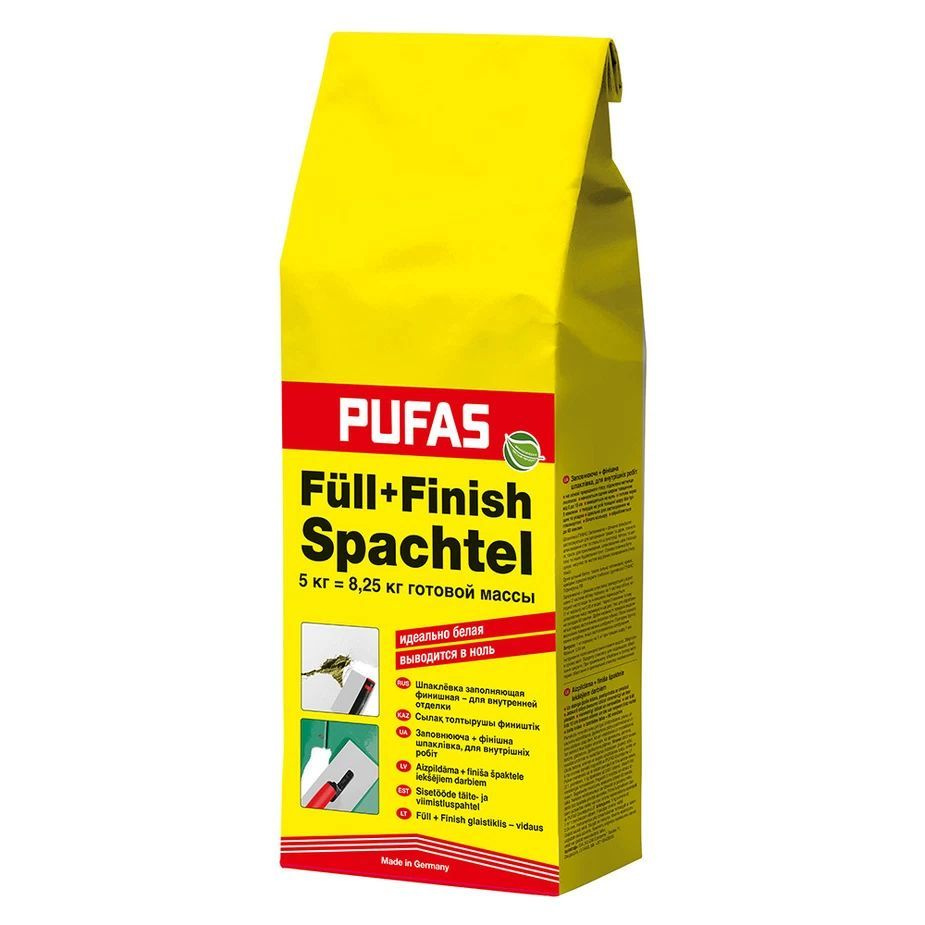 Шпаклевка гипсовая Pufas Full-Finish Spachtel белая 5 кг #1