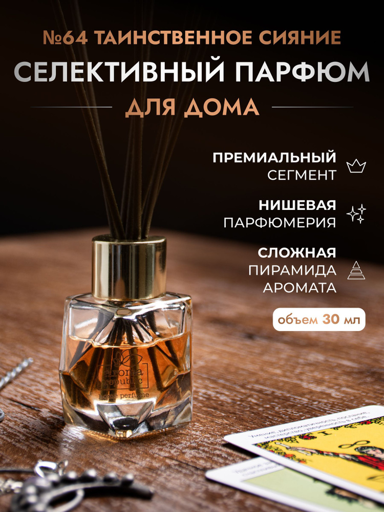 Диффузор для дома с палочками 30 мл, "№64 Mystery shine" AROMA REPUBLIC #1
