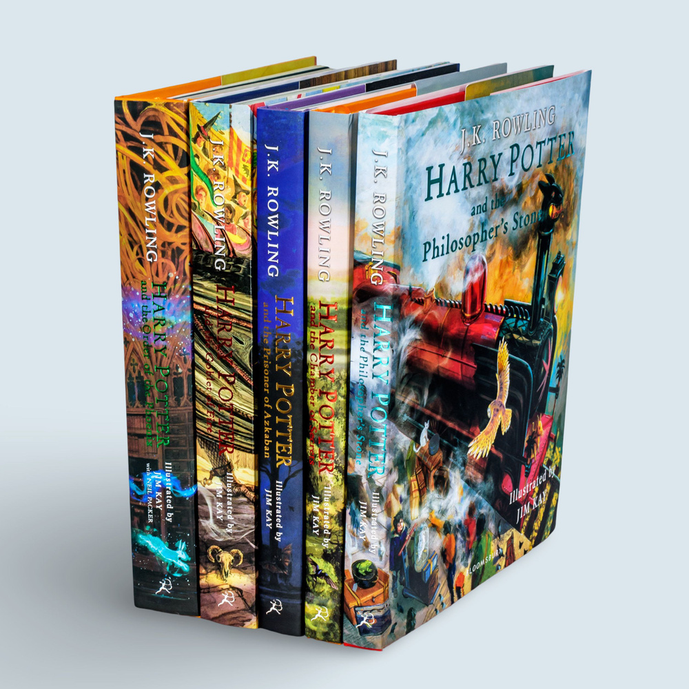 洋書Harry Potter : Illustrated Edition 5冊 Harry Potter illustrated by Jim Kay на английском, Bloomsbury box