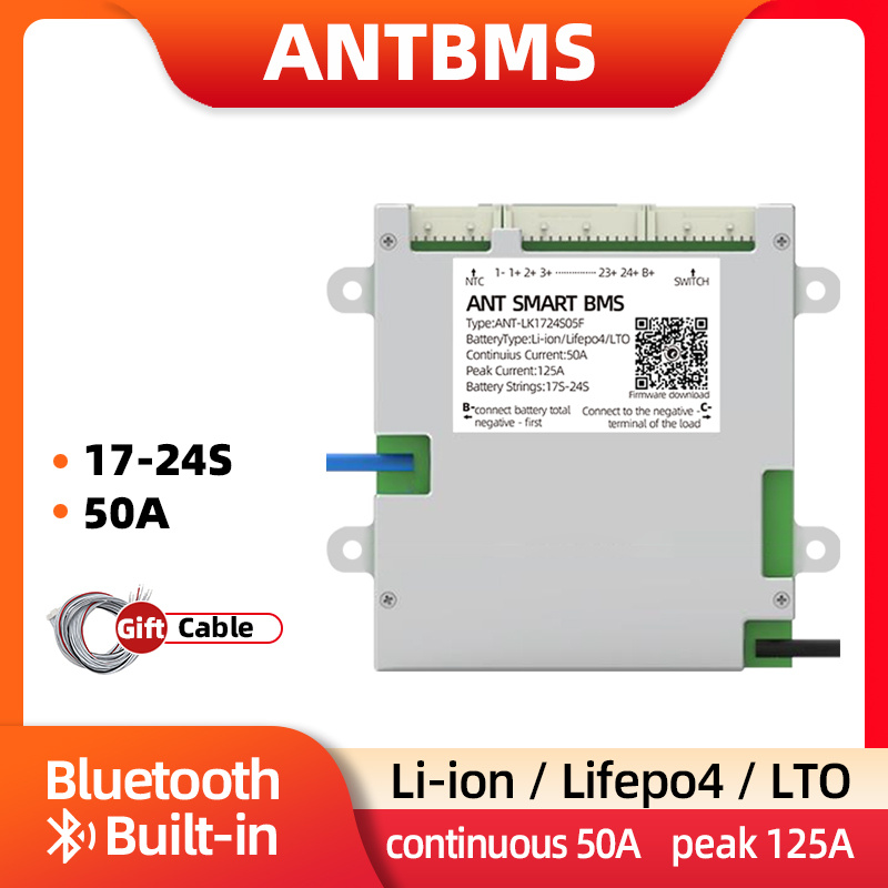 ANT BMS 17s 18s 19s 20s 21s 24s smart balance BMS 50A непрерывный пик 125A для li-ion lifepo4 lto 48V #1