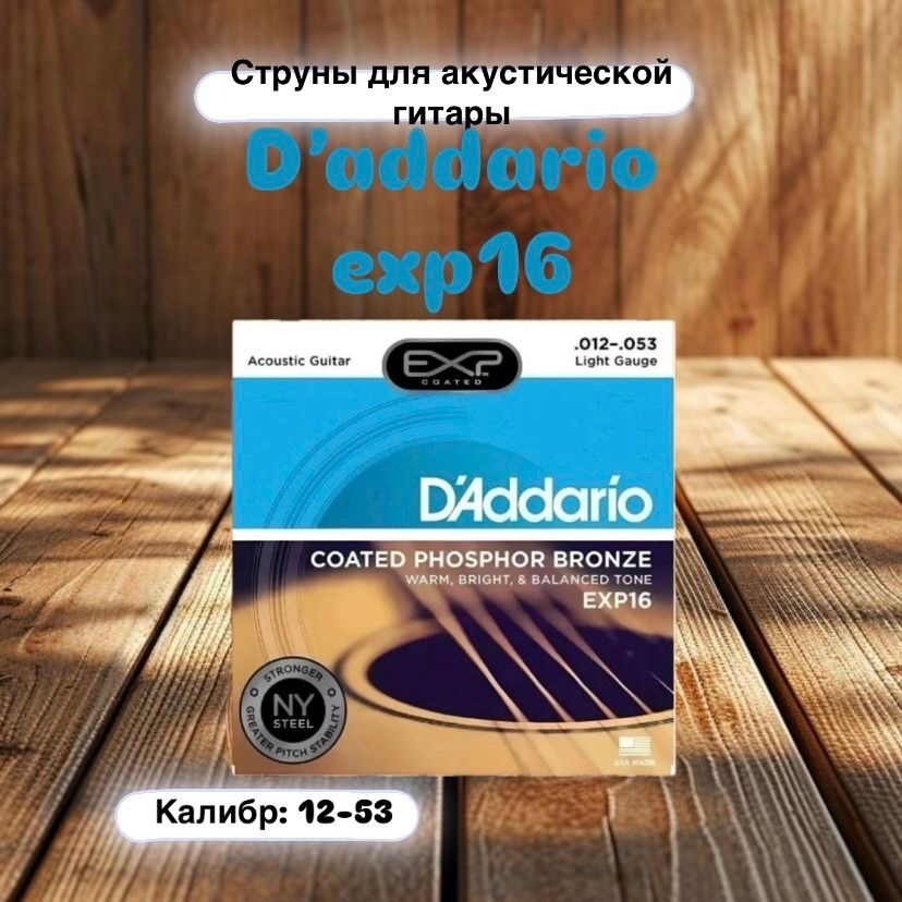 Комплект струн для акустической гитары D'Addario EXP16 #1