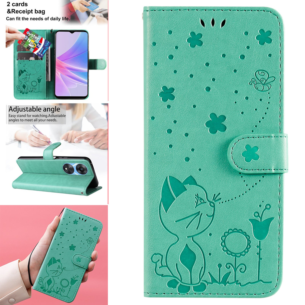 Кожаный с визитницей чехол для Oppo A78 5G (CPH2483, CPH2495) #1