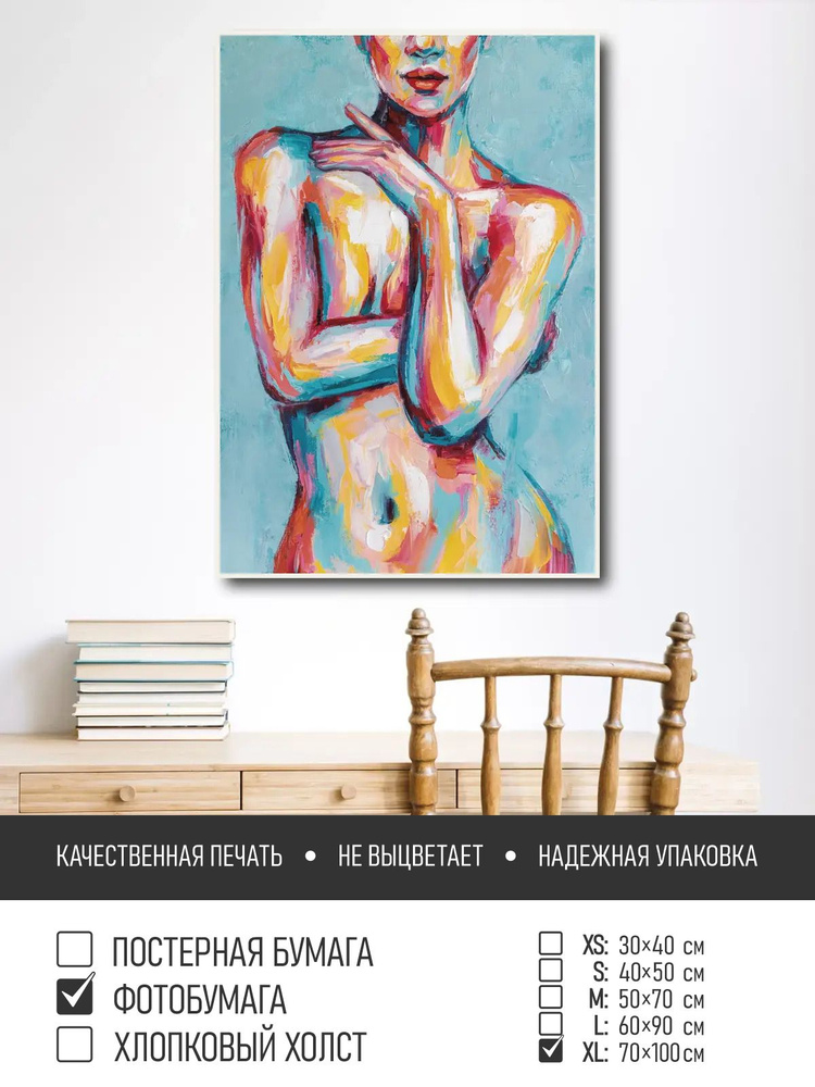 Постер на фотобумаге Обнаженная девушка, 70х100 см ПолиЦентр #1