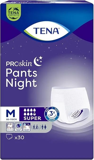 Подгузники-трусы Tena Pants Night Super Medium, объем талии 80-110 см, 30 шт. #1