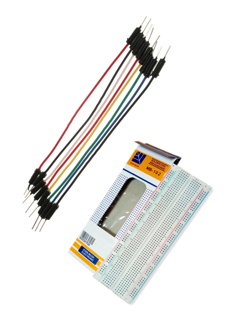 Набор соединительных проводов шт.-шт. 65 штук + беспаечная макетная плата  #1